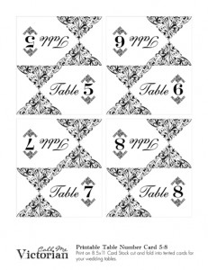 free wedding table cards