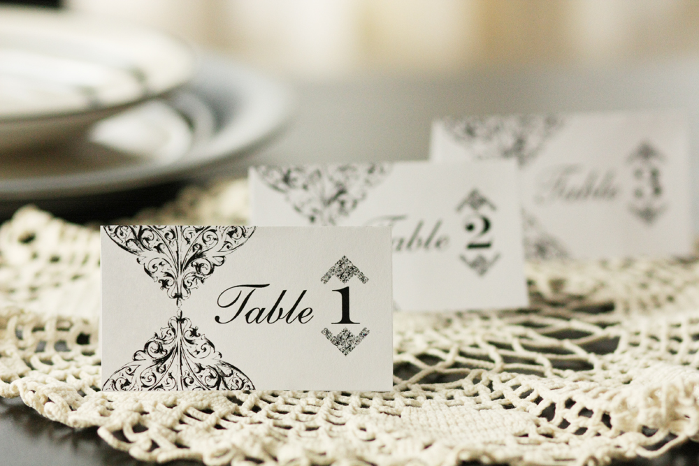 wedding table number cards