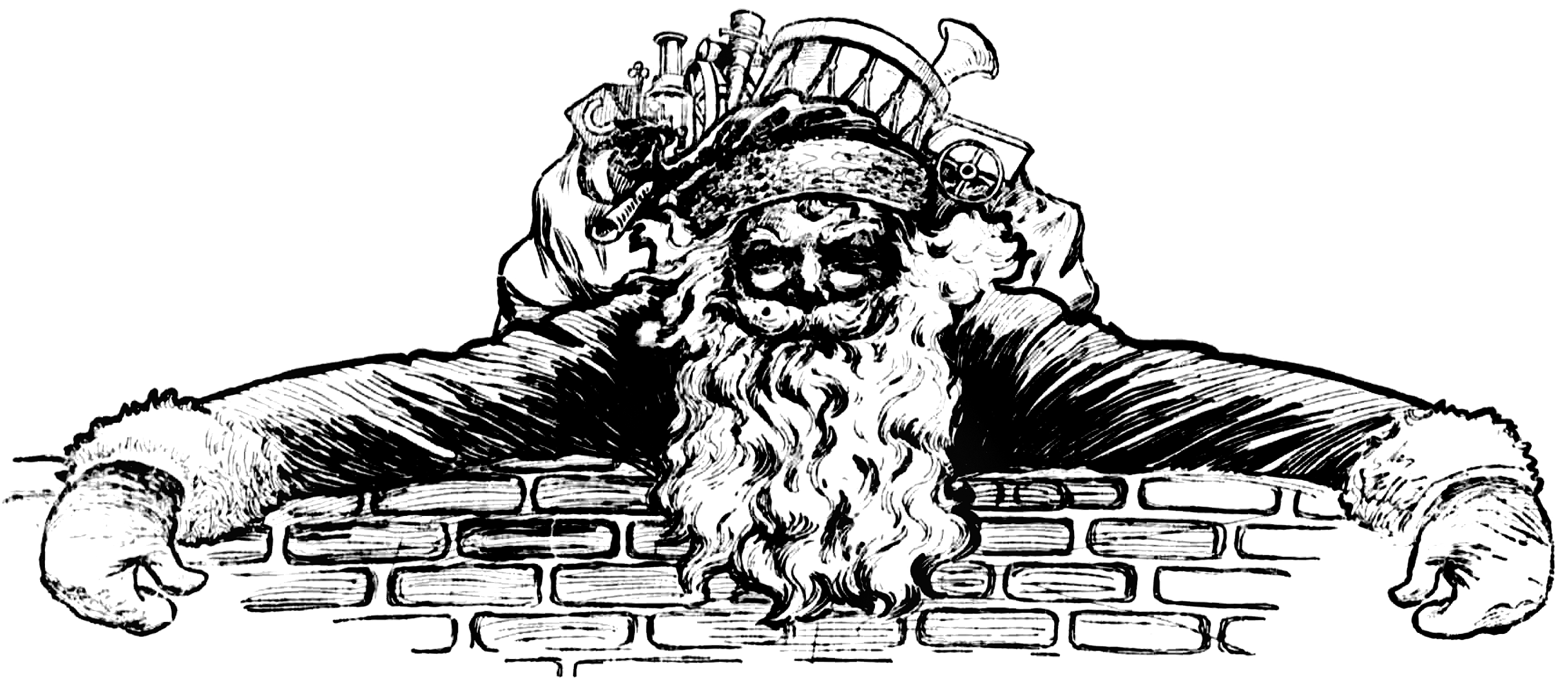 victorian christmas clip art black and white