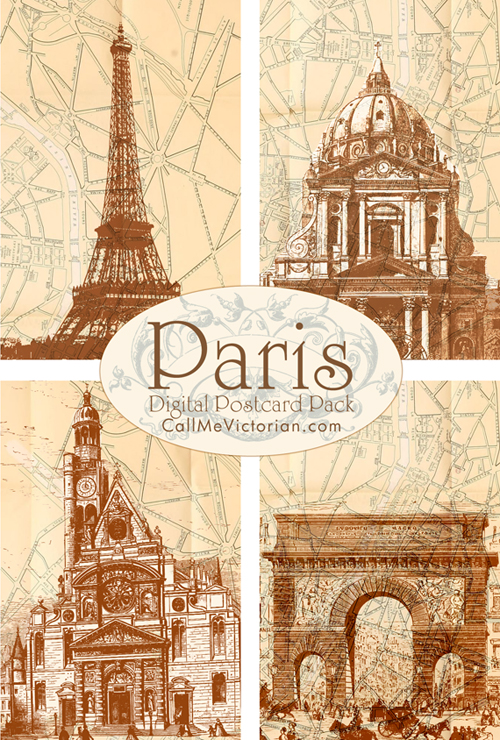 Paris digital postcard pack