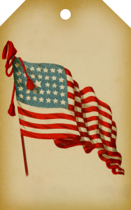 vintage american flag tag