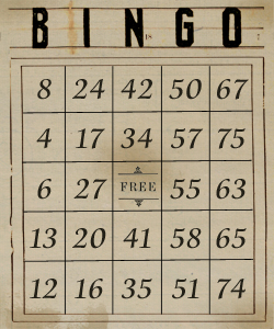 vintage bingo card light