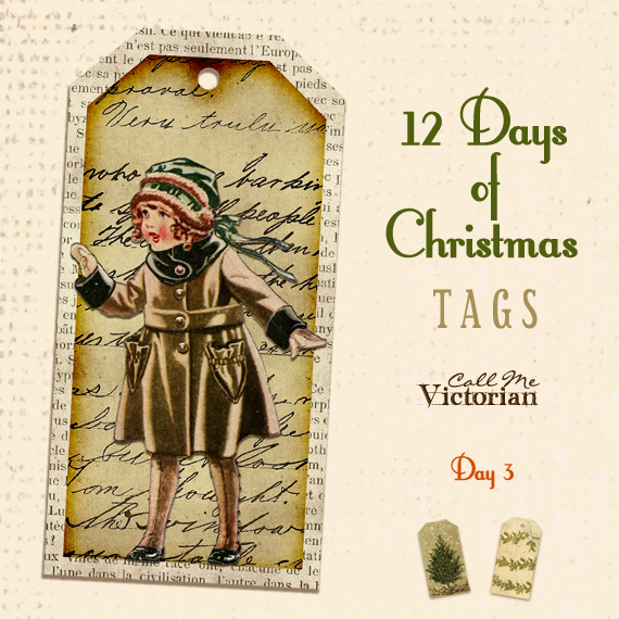vintage christmas digital tags day 3