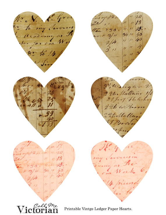 printable ledger paper hearts