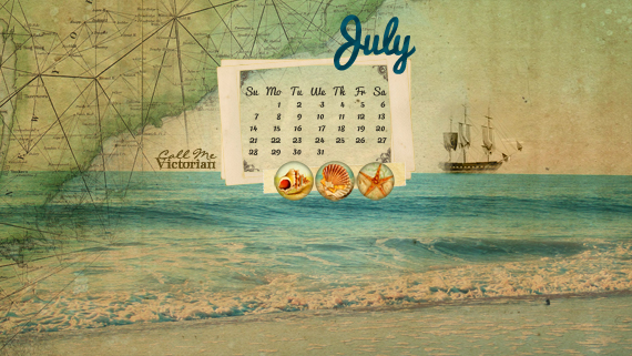 July 2013 Desktop Calendar Wallpaper