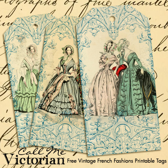 vintage french fashion printable tags