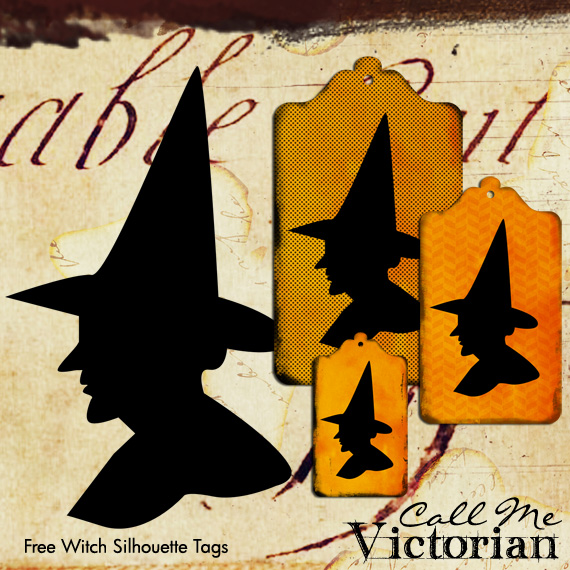 Free Witch Silhouette Tags & Clipart