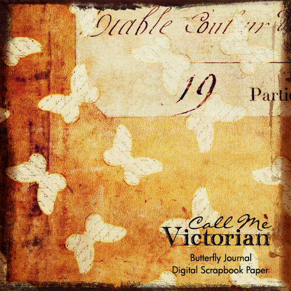 Butterfly Journal Digital Scrapbook Paper Call Me Victorian 