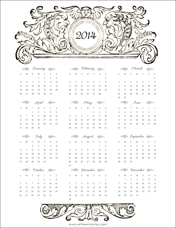 ornate border calendar