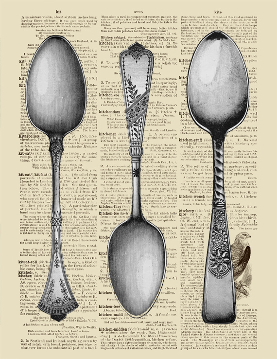 printable dictionary spoon art