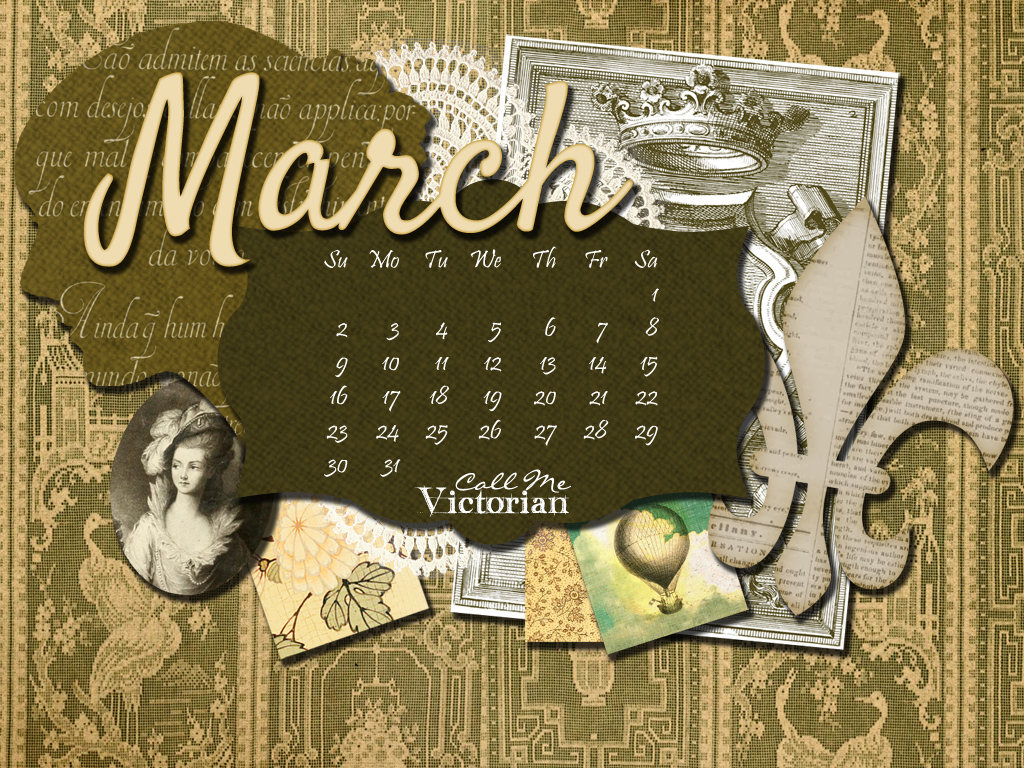 March 2014 Desktop Calendar Wallpaper | Call Me Victorian