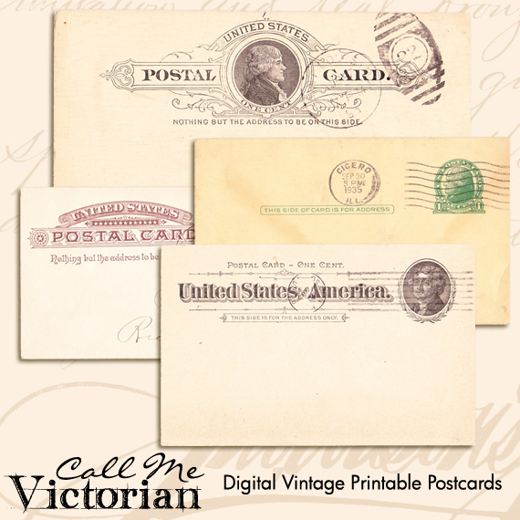 Digital Vintage Printable Postcards