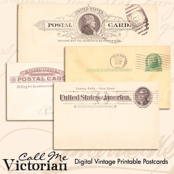 Digital Vintage Printable Postcards Call Me Victorian