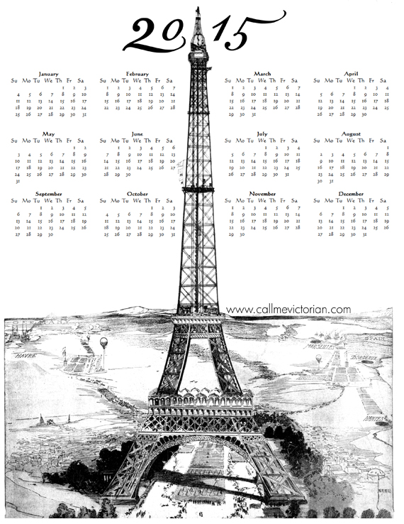 Free 2015 Printable Calendar - Paris Edition