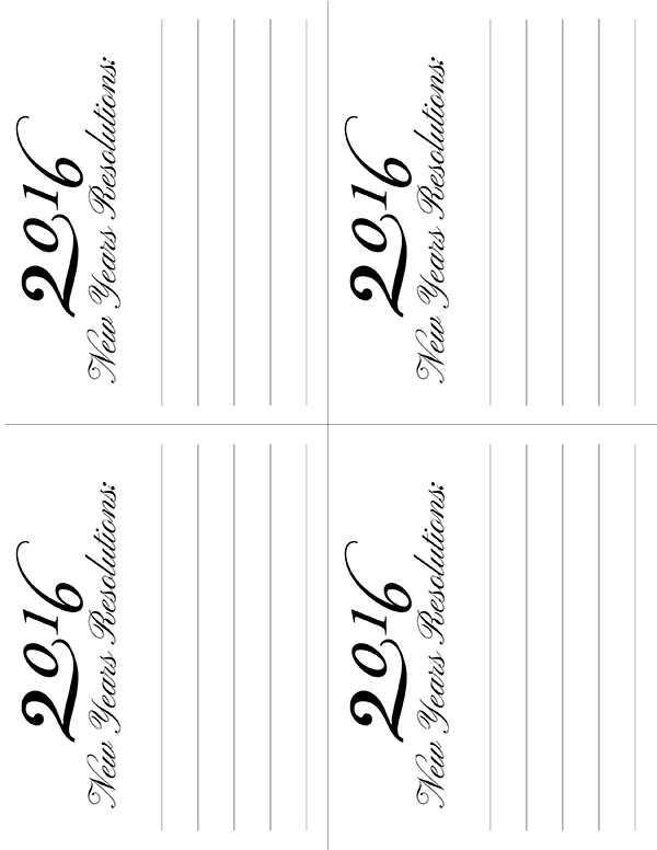 2016 Free Printable New Years Resolution Cards | Call Me ...