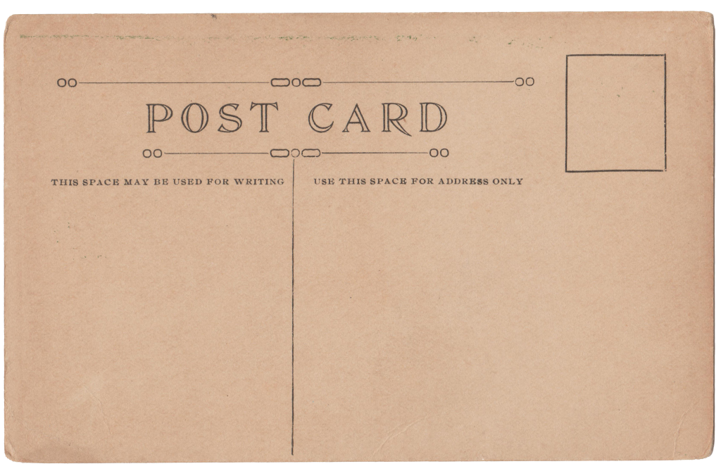 One posted and one unposted vintage postcard back, free image download transparent PNG