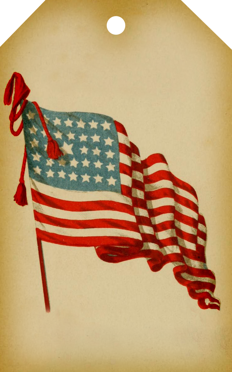 Vintage American Flag Printable Digital Tag | Call Me Victorian