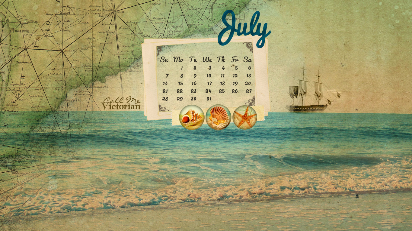 July 2013 Desktop Calendar Wallpaper | Call Me Victorian